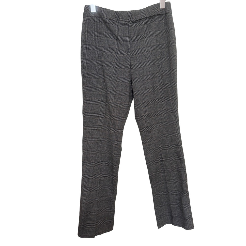 Signature by Larry Levine Grey Glen Plaid Straight Leg Dress Pants Womens Size 6